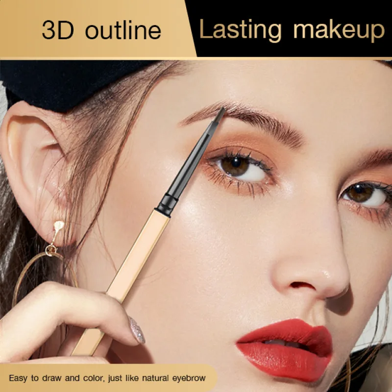 Dual-ended eyebrow pencil ultra-fine tip waterproof sweat lasting three-dimensional non-blotting natural eyebrow powder