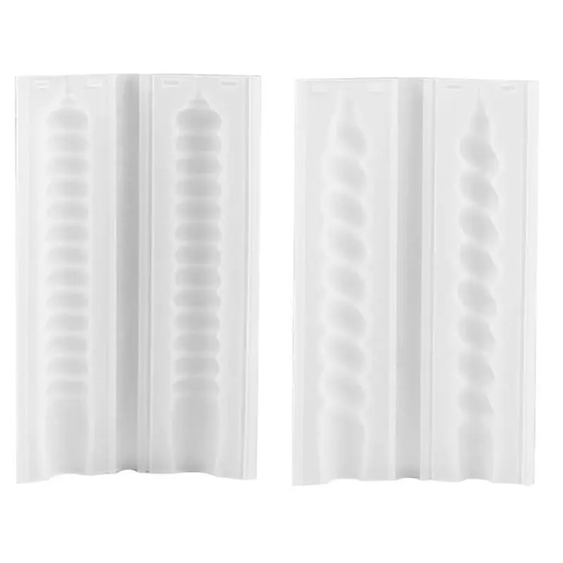 J1UL1N Twisted Taper Candle Mold Scented Candle Stick Mold Silicone Easy Release Mould For Aromatherapy Soap