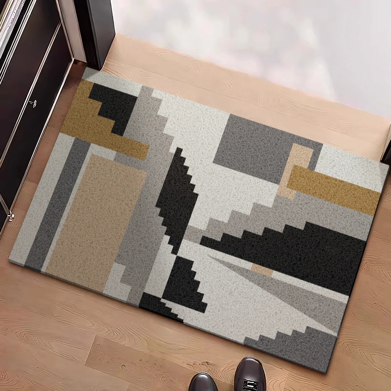 

Modern Geometric Entrance Wire Loop Mat Easy-to-Clean Dust-Resistant Non-Slip for Indoor Living Room