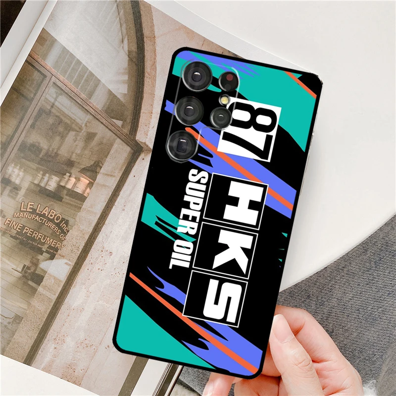 Sports Car HKS JDM For Samsung Galaxy S23 S22 Ultra S21 Ultra Note 20 S20 FE S8 S9 S10 Note 10 Plus Phone Case