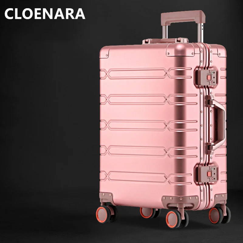 

COLENARA 20"24"29InchLuggage Travel Bag Full Aluminum Magnesium Alloy Boarding Box Business Trolley Case Large Capacity Suitcase