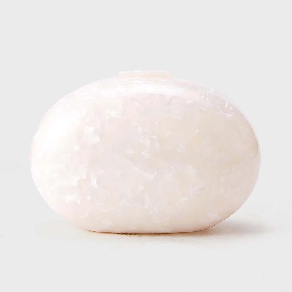 New Fashionable Round Marble Texture Acrylic Evening Bag for Women Handheld Shoulder Crossbody Party Purse