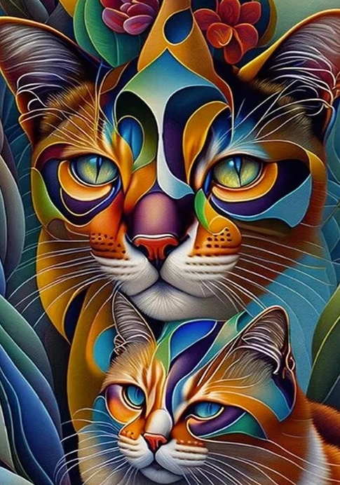 

Абстрактные пазлы с двумя кошками (500/1000/1200/2000 элементов) – семейные игры для игровой комнаты, спальни, подарки, декор для дома