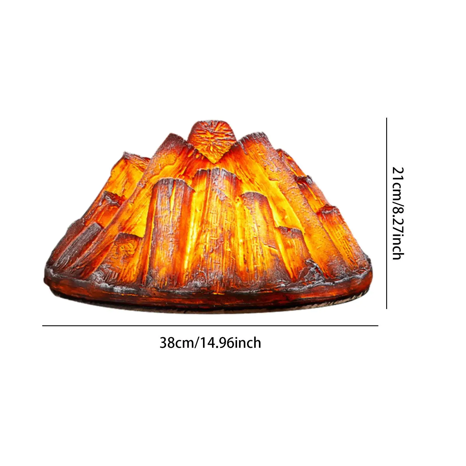 Simulation de lumière de bois de chauffage à la flamme, prise UE, décor de noyau de cheminée pour l'extérieur, 12W