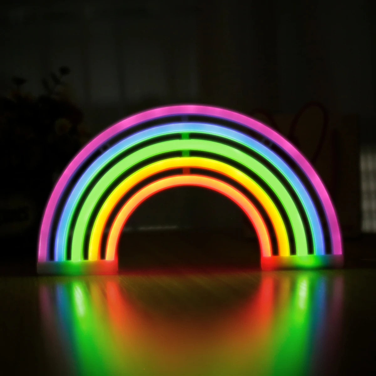 

LED Rainbow Neon Sign Light USB/Battery Powered Romantic Colorful Night Light Rainbow Decor Lamp for Bedroom Party Room Decor