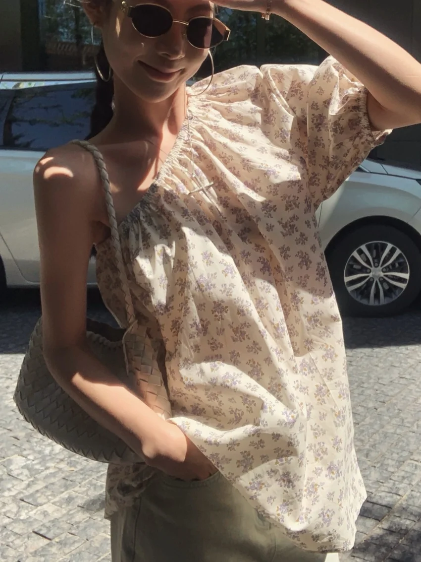 Alien Kitty 2025 losse blouses chique dames nieuwe casual schuine kraag dagelijks high street zomer zacht sexy vakantie alle match blusas