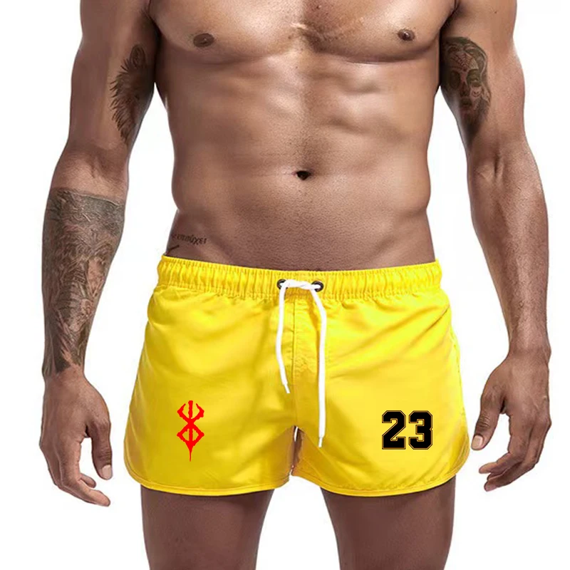 23 New Hot Summer Swimming Trunks Sports Gym Running Shorts Men\'s Beach Wear Luxury Beach Shorts Quick Dry Men\'s Surfboard