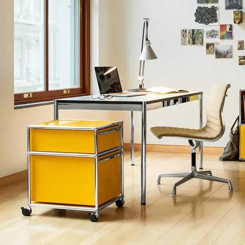 Modular Rolling File Cabinet Drawer Stainless Steel Mobile Storage Cart Office Home Kitchen Bedroom Printer Stand