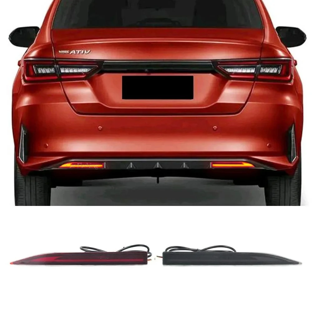 

Car LED Rear Bumper Light For Toyota Yaris ativ vios 2022 2023 Reflector Tail Light Fog Lamp Stop Brake Light Accessories