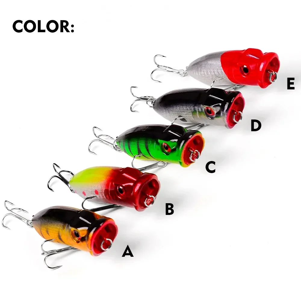 1pcs Fishing Lures Topwater Popper Bait 7.3cm 11g Hard Bait Artificial Wobblers Plastic Fishing Tackle with 6# HooksDXP001