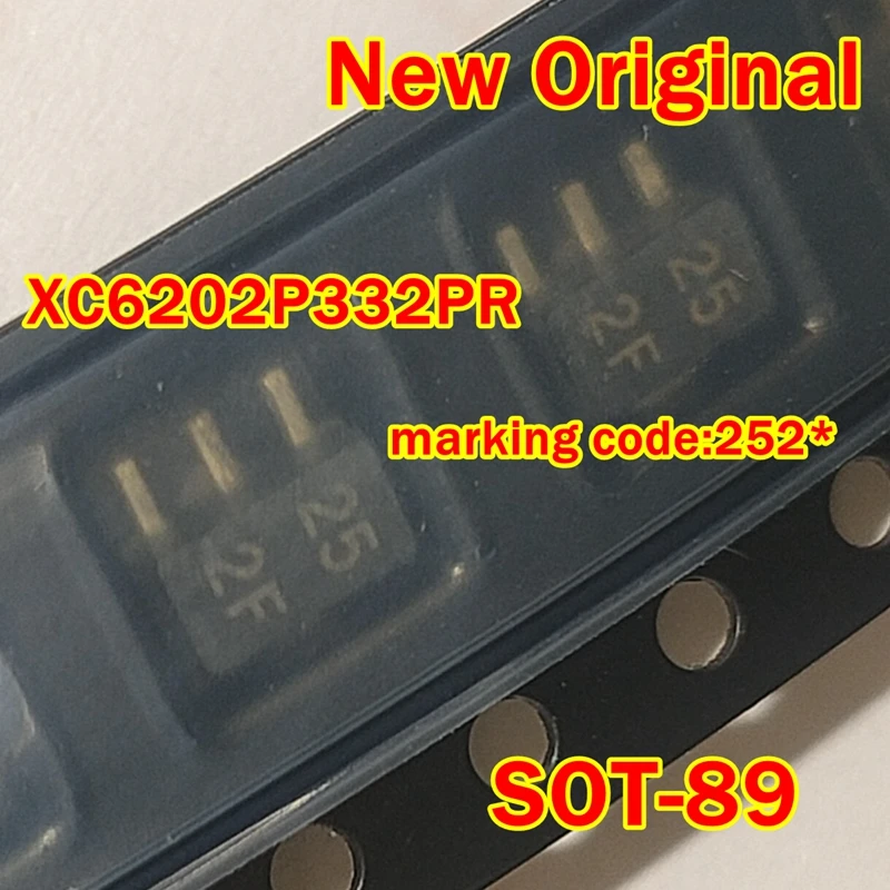 1pcs to 100pcs XC6202P332PR-G XC6202P332PR  SOT-89 New Original marking code:252* High Voltage Positive Voltage Regulators