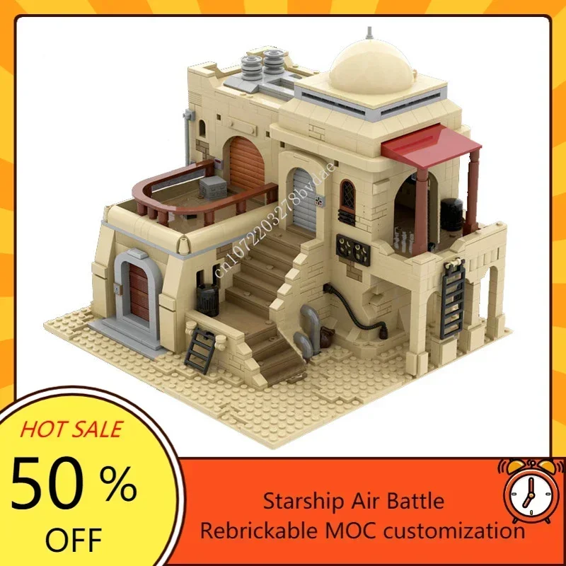 

1207PCS MOC Space Battle Tatooine Eisley Villa Desert City Model Building Blocks Technology Bricks Creative Assembly Toys Gifts