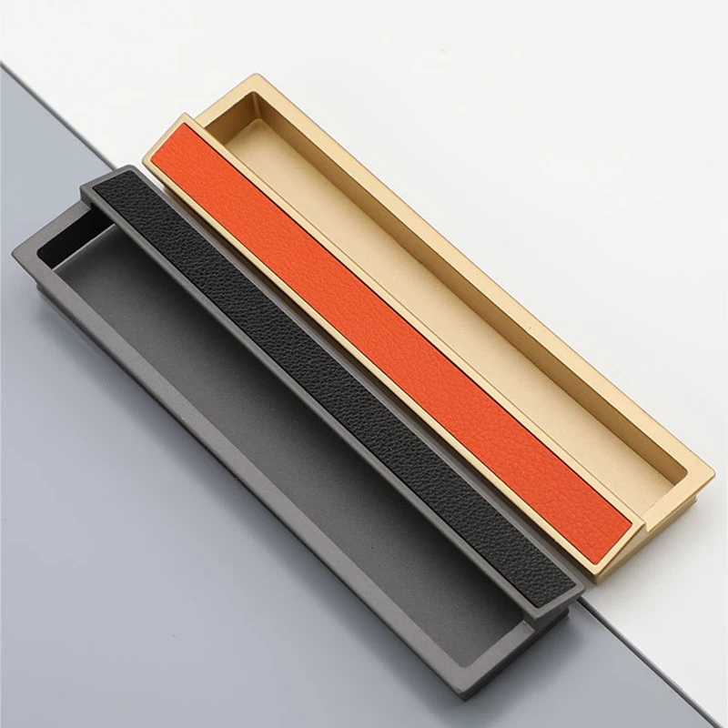 Brand New 8PCS Embedded Hidden Sliding Door Handles Drawer Pulls Cupboard Wardrobe Kitchen TV Invisible Cabinet Pulls Handles