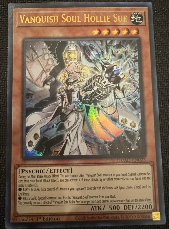 Yugioh KONAMI Duel Monsters DUAD-EN022 Vanquish Soul Hollie Sue Ultra Редкая азиатская английская коллекция мятная карта Yugioh KONAMI Duel Monsters DUAD-EN022 Vanquish Soul Hollie Sue Ultra Редкая азиатская английская коллекция мятная карта