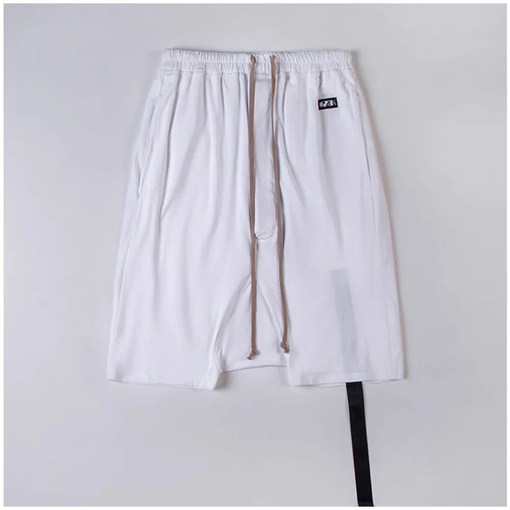 Black RO Letter Slogan Embroidery Cotton High Street Shorts Men's 23FW Solid Color Letter Ribbon Five Point Shorts Casual Short