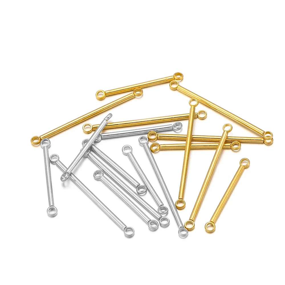 

10Pcs Gold Plated Stainless Steel Thin Stick Strip Earring Connectors Bar Links Charms for Bracelet Necklace Jewelry Making Bulk