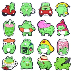 Frog Shoe Charms for Crocs Accessories Charms Clogs Bag Bubble Slides DIY Shoe Decoration Buckle Party Gifts