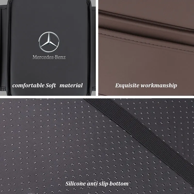 الجلود مسند ذراع السيارة حصيرة اكسسوارات لمرسيدس بنز A B C E الفئة GLC CLE CLA GLS GLS W177 W205 وحدة التحكم المركزية حماية وسادة