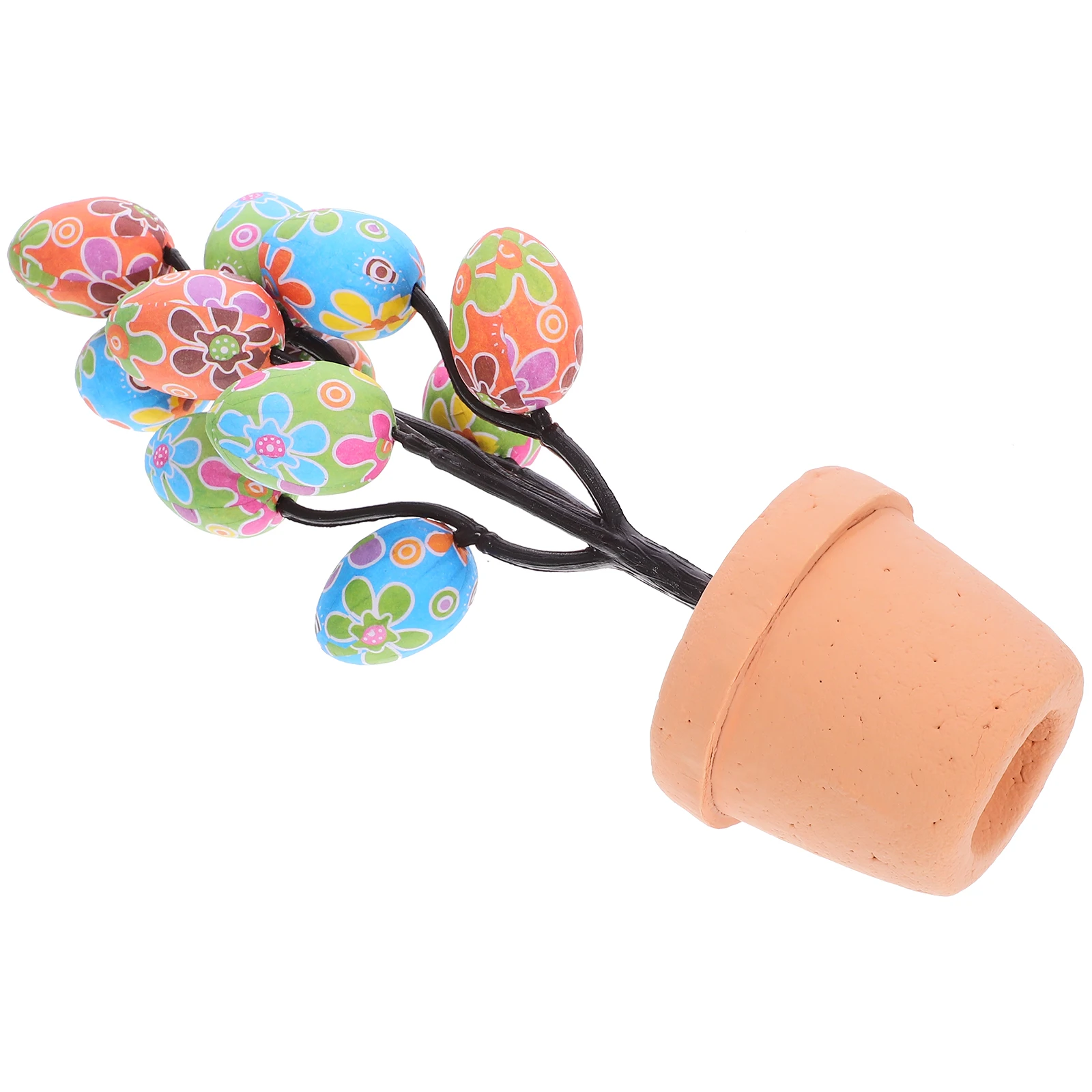 

Easter Egg Bonsai Statue Decorative Eggs Ornaments for Tabletop Party Easter Supplies 25 Large Flower Design