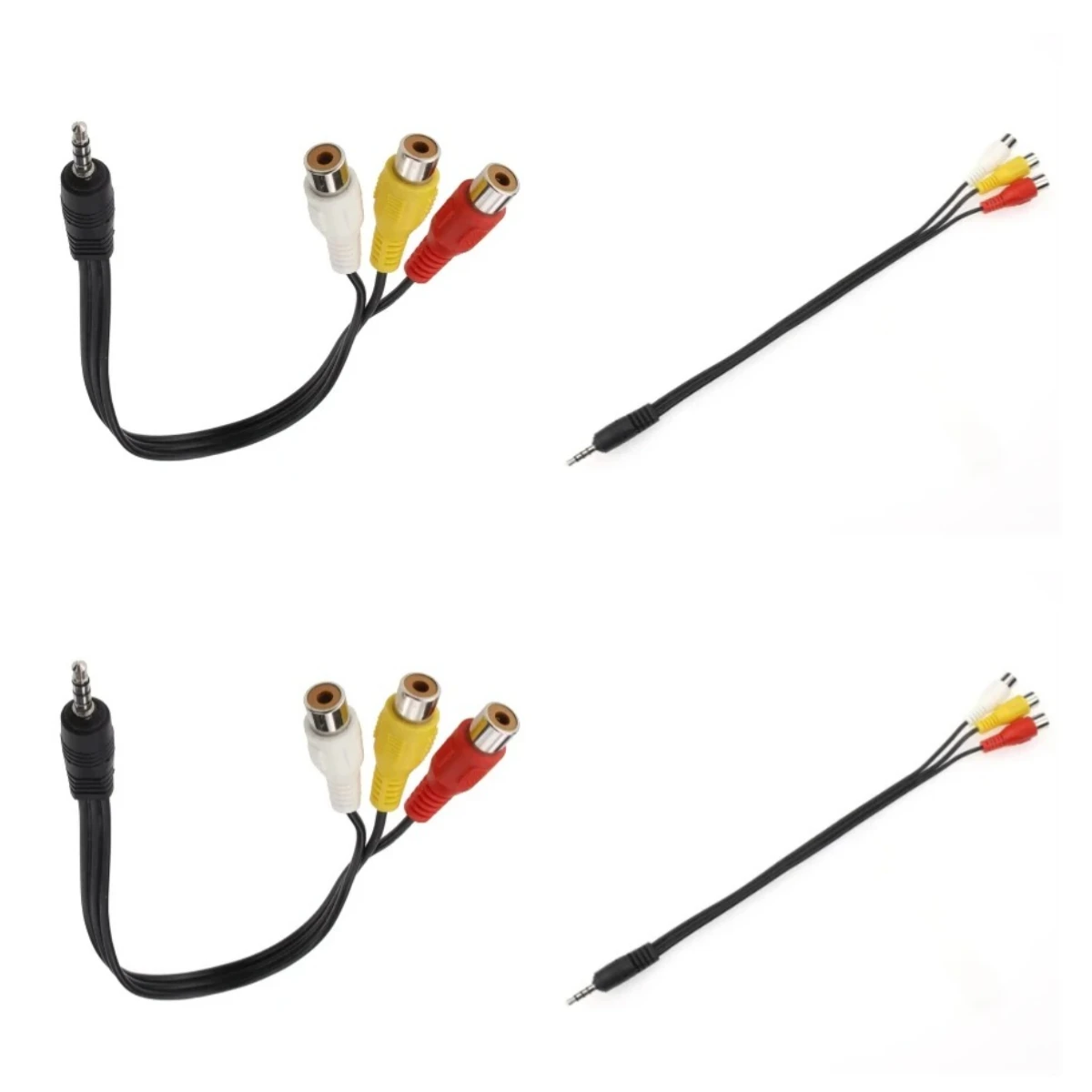 500pcs 3.5mm to 3 RCA AV Splitter Cable Stereo Male to Triple Female Audio Video Adapter Connector Cord for DVD Player TV