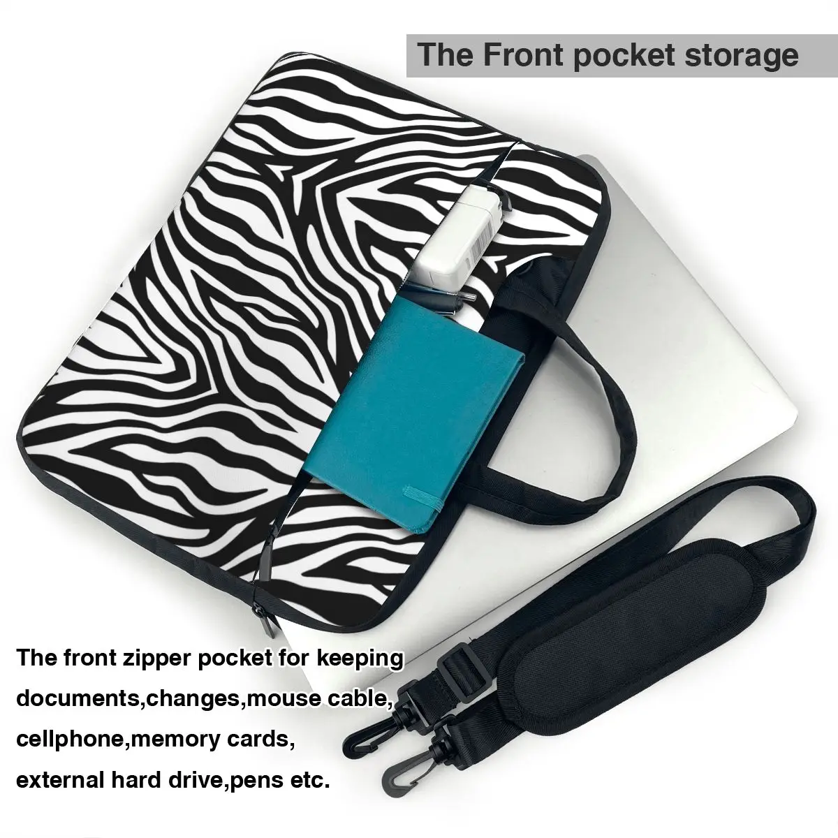 Imagem -03 - Bolsa para Laptop com Listras Zebra Bolsa para Notebook Fashion Legal Portátil 13 14 15 Kawaii Capa de Computador para Macbook Pro Lenovo