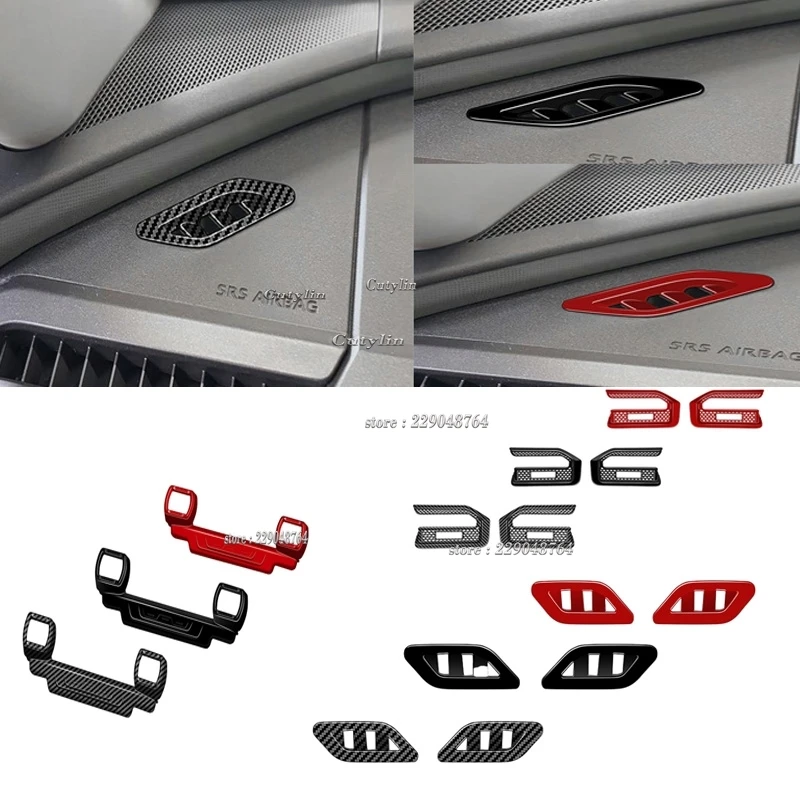 For Toyato Rav4 RAV 4 2026 2027 ABS Carbon Fiber Car Wireless ChargingButton Frame Side Air Condition Upper AC Vent Cover Trim