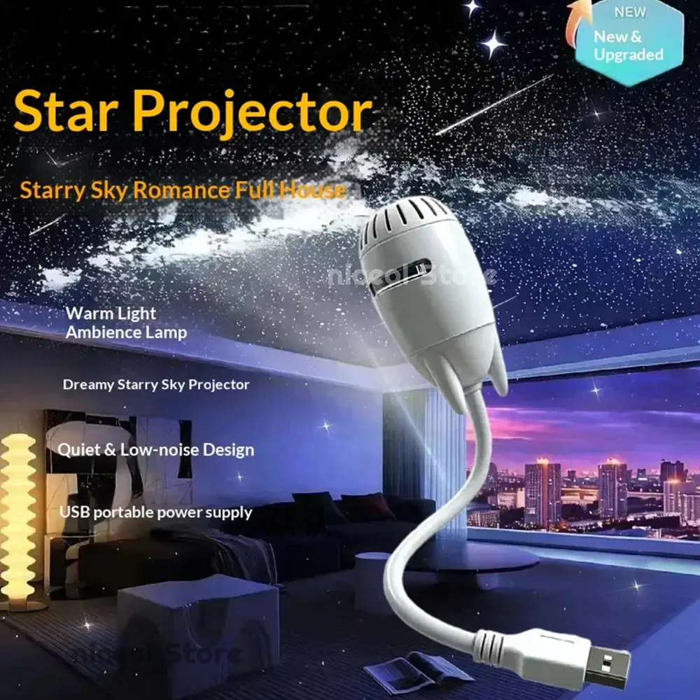 Multi-Pattern Starry Sky Lights Brightness Control Dimmable Star Projection Lamp for Kids Adults Bedroom Home Ceiling Car Decor