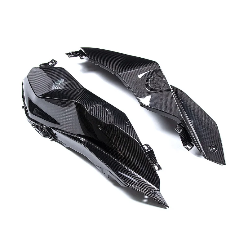 Acessórios de painel lateral de fibra modificada para motocicleta F900XR, borda de carbono seca