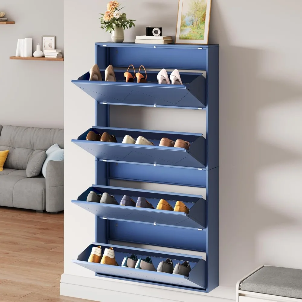 

Shoe Cabinet, Wall Mount Shoes Cabinet with Drawer, Hidden Shoe Organiz Cabinet, Shoes Rack Storage Cabinet for Entryway Hallway