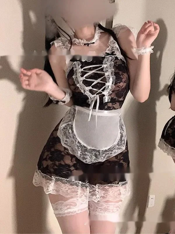 

New High-end Sexy And Cute Maid Uniform Mature Charm Elegant New Seductive And Passionate Maid Outfit Transparent Dress 00SK