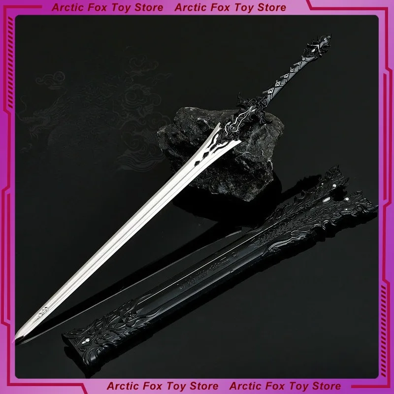 ดาบแห่งความรักของนักดาบ 22 ซม. ดาบแห่งความชั่วร้าย อาวุธต่อสู้ระยะใกล้ โมเดลโลหะผสม ของตกแต่งตั้งโต๊ะ ของสะสม งานฝีมือ ของขวัญ ของเล่นเด็ก