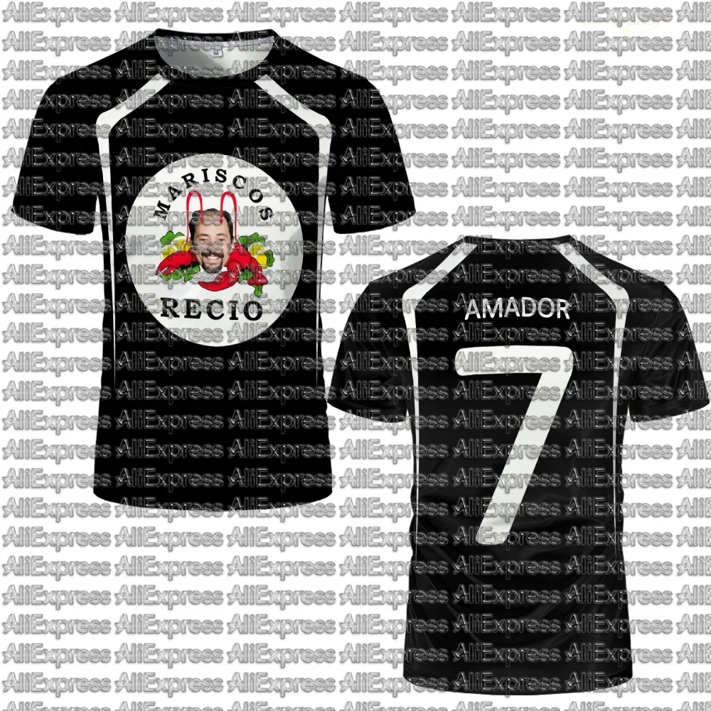 Summer Humorous Seafood Shrimp Printed Football Shirt 3D Men's and Women's Sports Breathable Quick Drying Children's T-shirt
