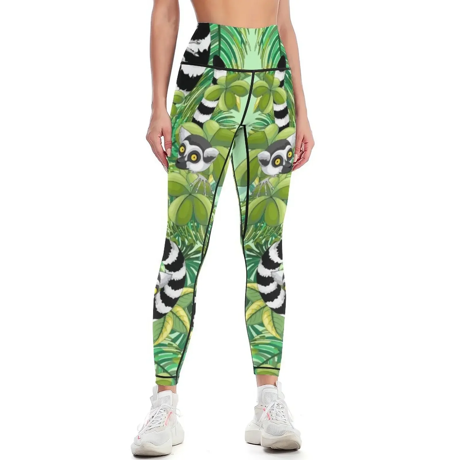 

Lemurs in Madagascar Rainforest Leggings for physical sports shirts gym Golf wear Womens Leggings