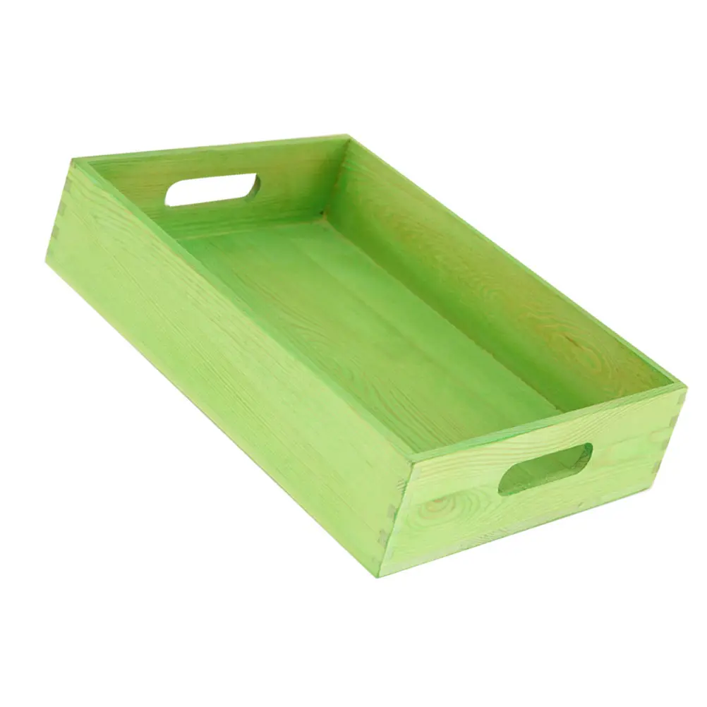 

Wooden Tea Tray Board Serving Farmhouse Display Coffee Table for Pine Platter with Handles