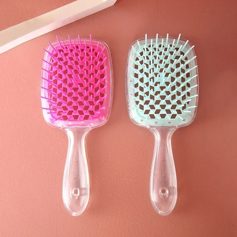 Fluffy Hair Styling Comb Hollow Hairdressing Comb Smoothing Honeycomb Comb Plastic Head Massage Brush Dry Wet Hollow Out Brush