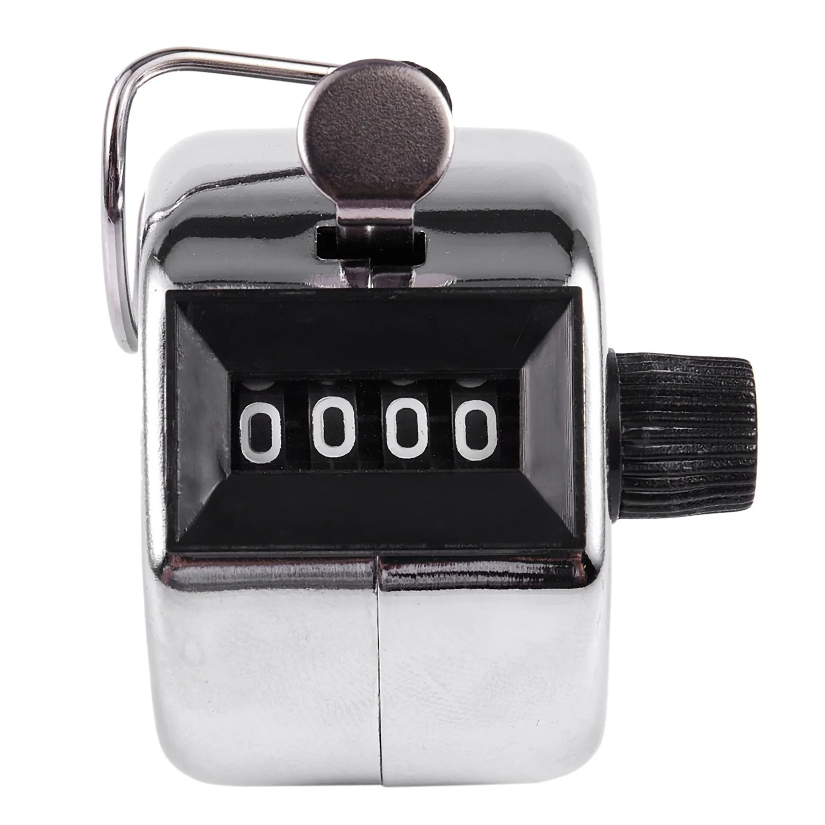AT16 4 Digit Number Clicker Golf Hand Tally Click Counter Silver