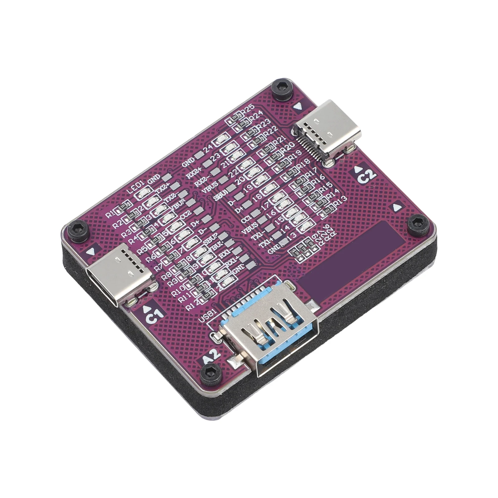 24-Pin Continuity Tester Type-C Cable Tester For Field Repairs 24-pin Continuity Test Dual-end Compatibility C1 And C2 Detection