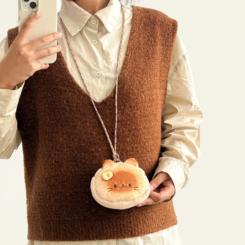 الكرتون القط محفظة نسائية للعملات المعدنية لطيف متعدد الوظائف حقيبة التخزين الإبداعية مقلمة أنيقة Kawaii صغيرة الرقبة محفظة معلقة الهدايا