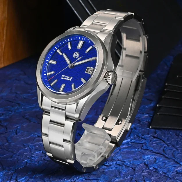 

San Martin Мужские автоматические часы 39 мм Механические наручные часы 10ATM Водонепроницаемые BGW-X1 Светящийся сапфир NH35 Маслопрессованный циферблат