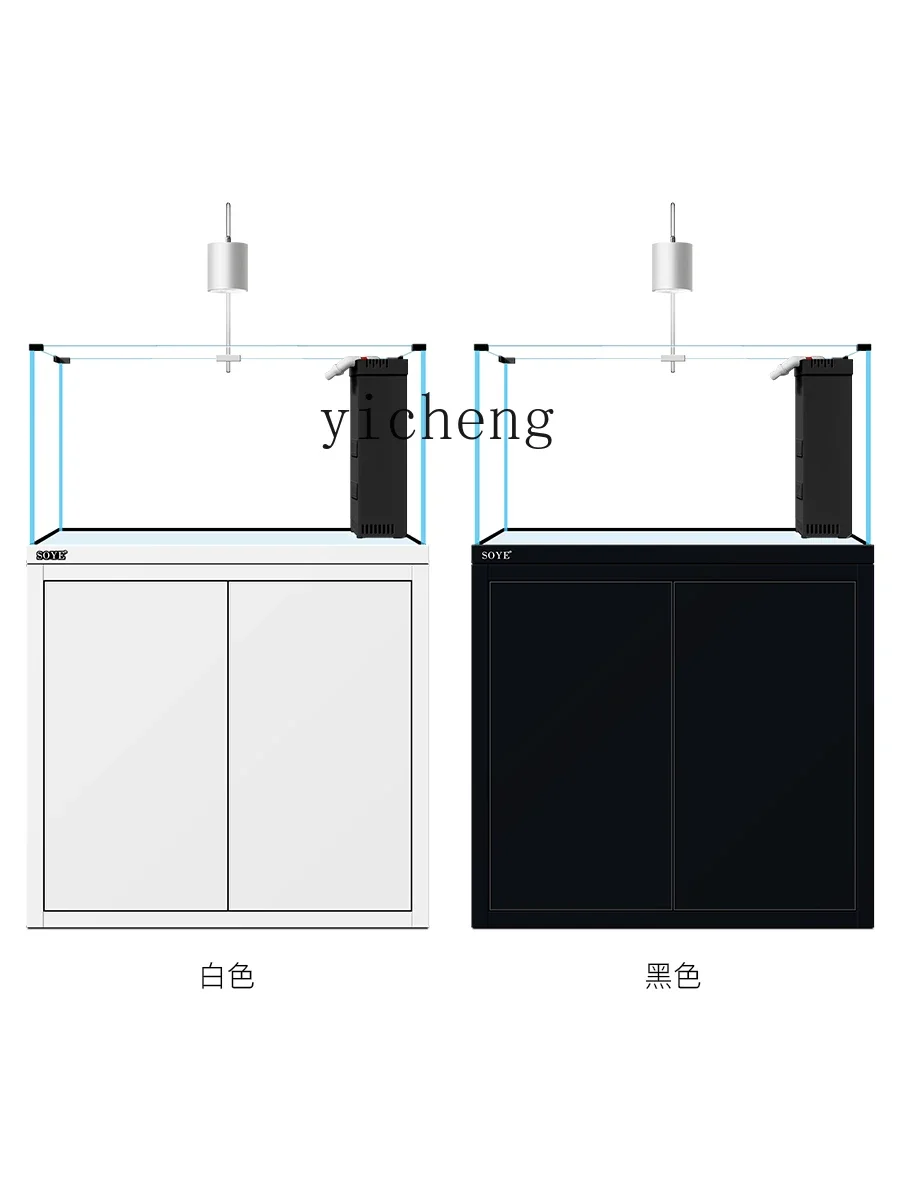 LYY Fish Tank Living Room Small Landscape Super White Bottom Filter Ecological Glass Lanshou Home Floor