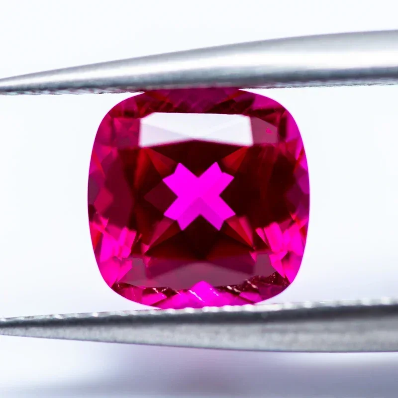 

Лабораторный рубиновый рубиновый цвет подушки в форме VVS1 подвески для изготовления ювелирных изделий DIY кольцо ожерелье серьги основные материалы сертификат