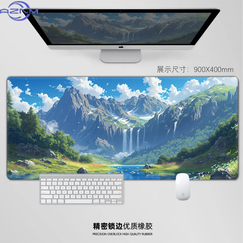 Healing Style Landscape Mouse Pad Large Snow Mountain Landscape Computer Desk Mat Small Fresh E-sports Game Keyboard Mousepad