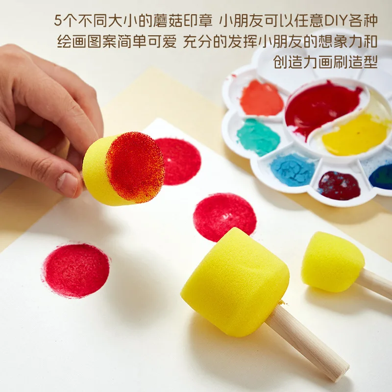 Sponge Painting Stampers Mushroom Head Dot Brushes Foam Craft Drawing Tools for Children DIY Art Projects Kindergarten