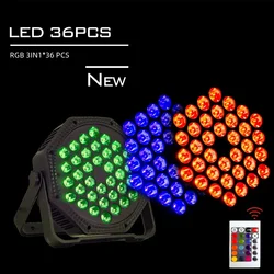 NEW 36 LED RGB Remote control Flat Stage Par Light Effect DJ Disco Party Wedding Holiday Bar Club Decoration Show  Lamp family