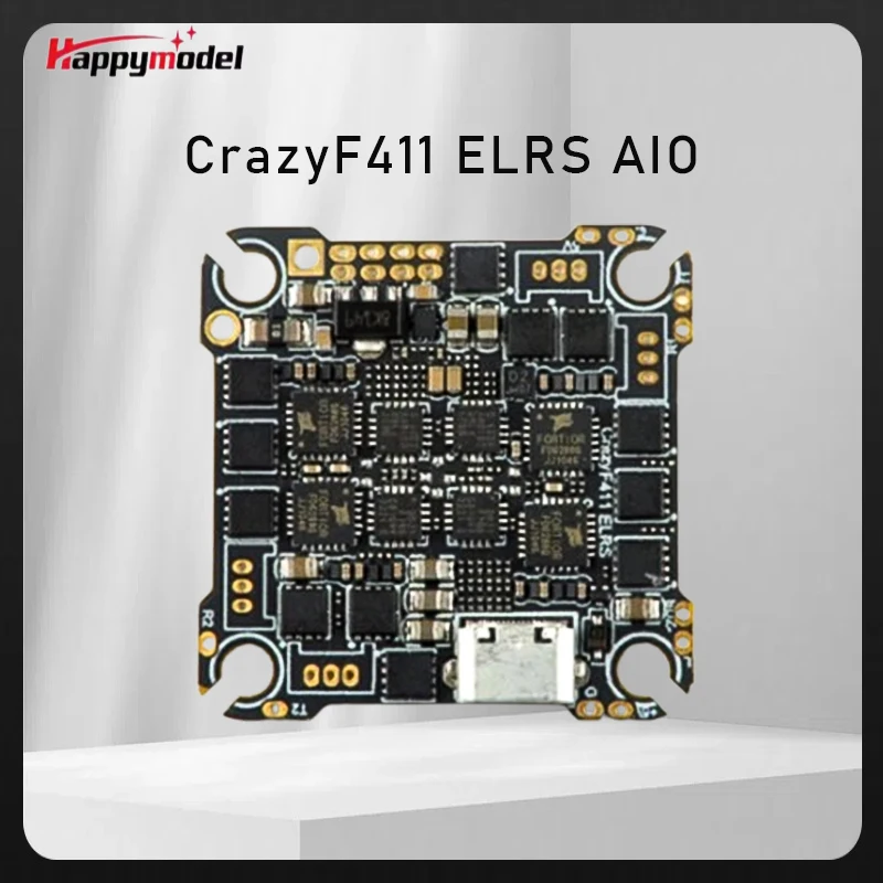 

Happymodel CrazyF411 ELRS AIO 4in1 F411 Flight Controller Built-in UART 2.4G ELRS RX 20A ESC 2-4S for FPV Toothpick Drones