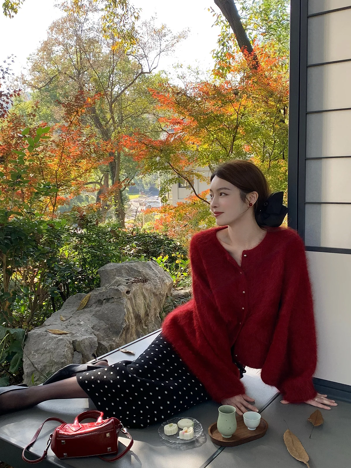 

Кардиган-накидка OnlyNee Moon Apachane Heavyweight Furry Batwing Sve, вязаный, с длинными рукавами, из меха Lazy Bear, с круглым вырезом, для женщин