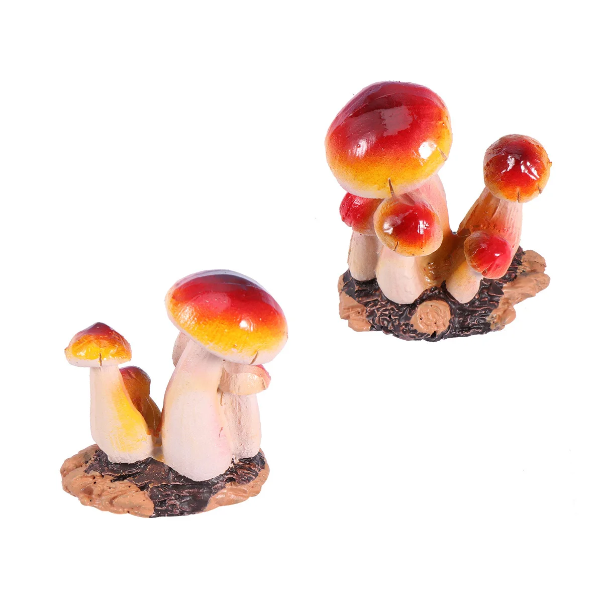 

2Pcs Miniature Resin Colorful Mushroom Ornament for Garden Miniatures Artificial Micro Landscape DIY Decoration Accessories