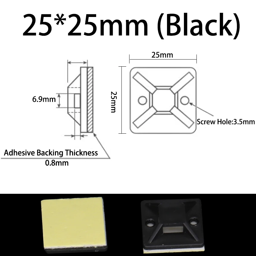 Variant: 50Pcs 25x25 Black