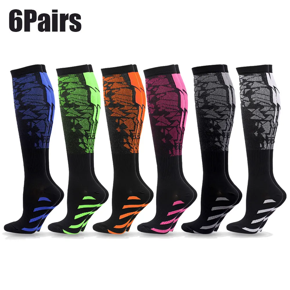 1/3/6 paar Sport Compressiekousen Verpleging Dames en Heren Kousen Verpleging Wandelen Reizen Vliegsokken Hardlopen Fitness Sokken