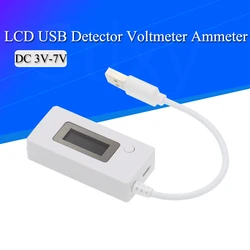 LCD USB Detector Voltmeter Ammeter Mobile Power Charger Capacity Tester Meter Voltage Current Charging Monitor 3V-7V DC 3-7V